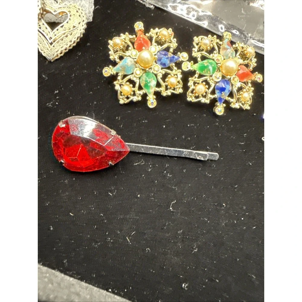 Vintage Lot of 11 Necklaces, Earrings, Brooches
